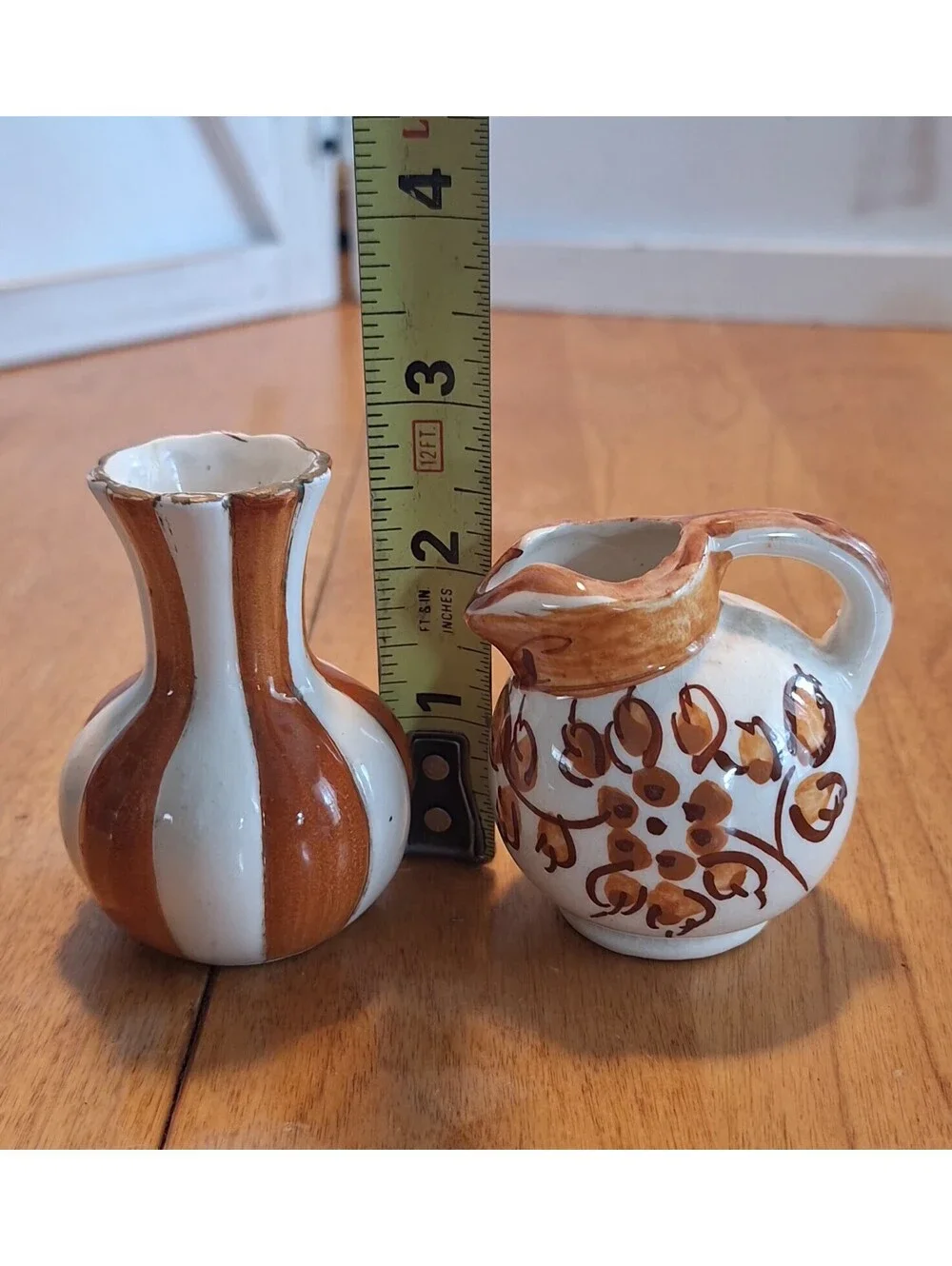 2 VTG Miniature Pottery Vases One Is Morikin From Occupied Japan